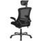 Emma and Oliver High-Back Black Mesh Swivel Ergonomic Executive Office Chair with Flip-Up Arms and Adjustable Headrest